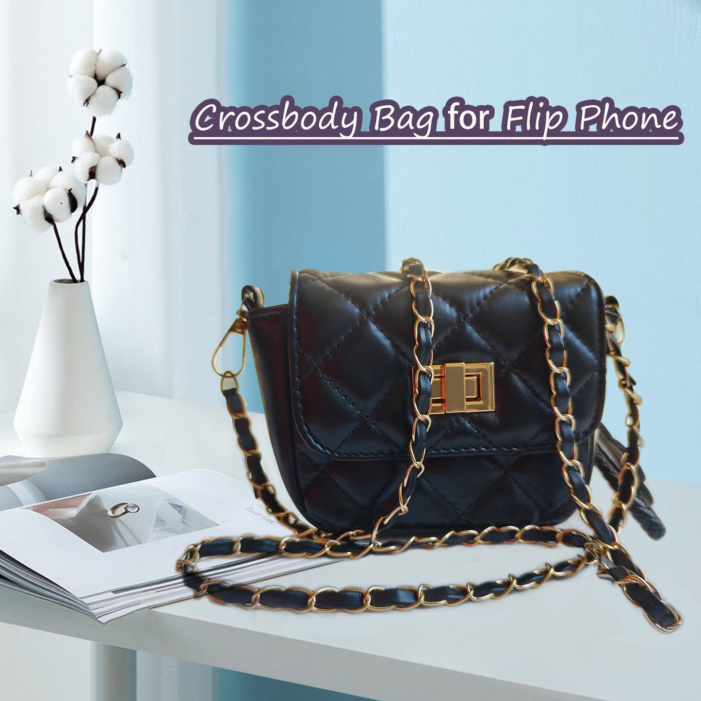 Mini Crossbody Shoulder Bag for Flip Phones