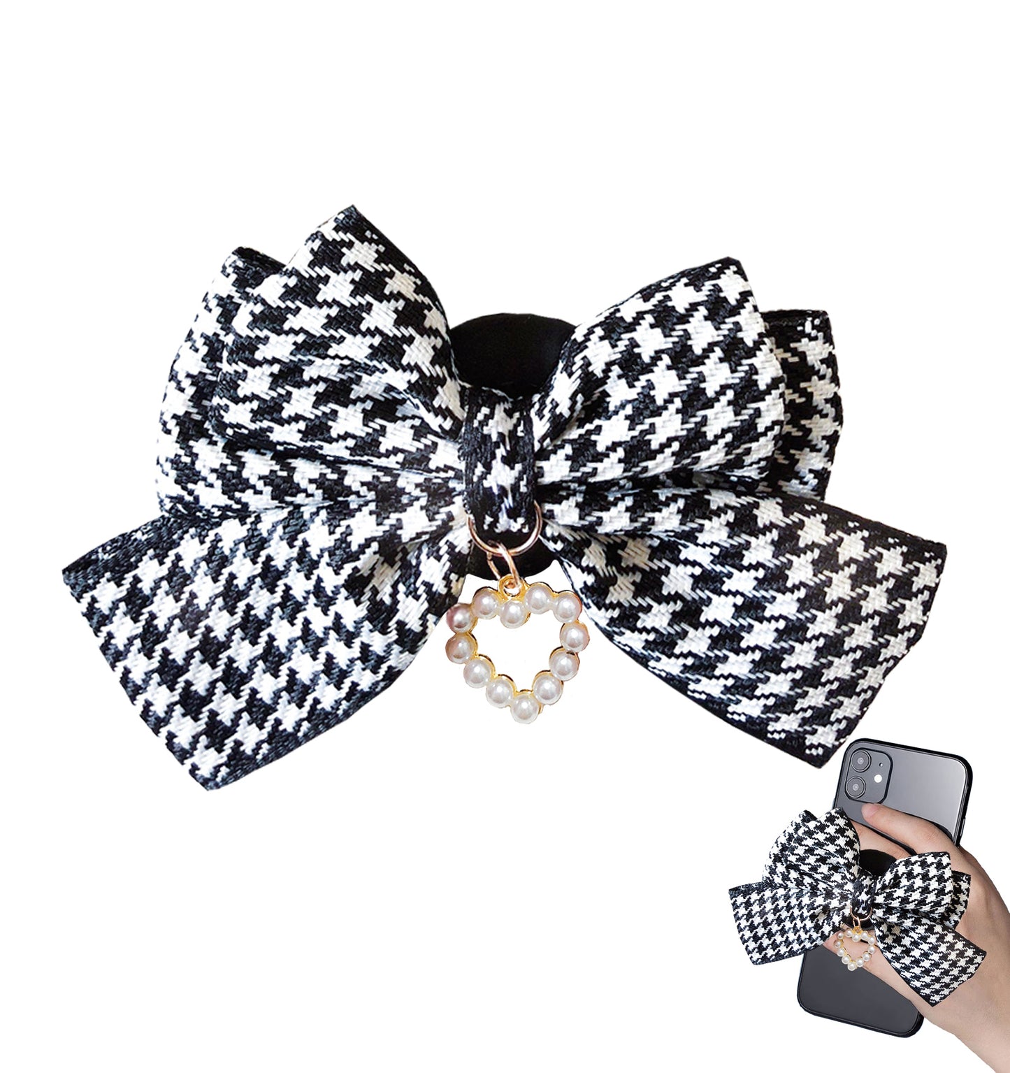 Universal Cute Bow Cellphone Grip Pop Socket for Cell Phone(Black)