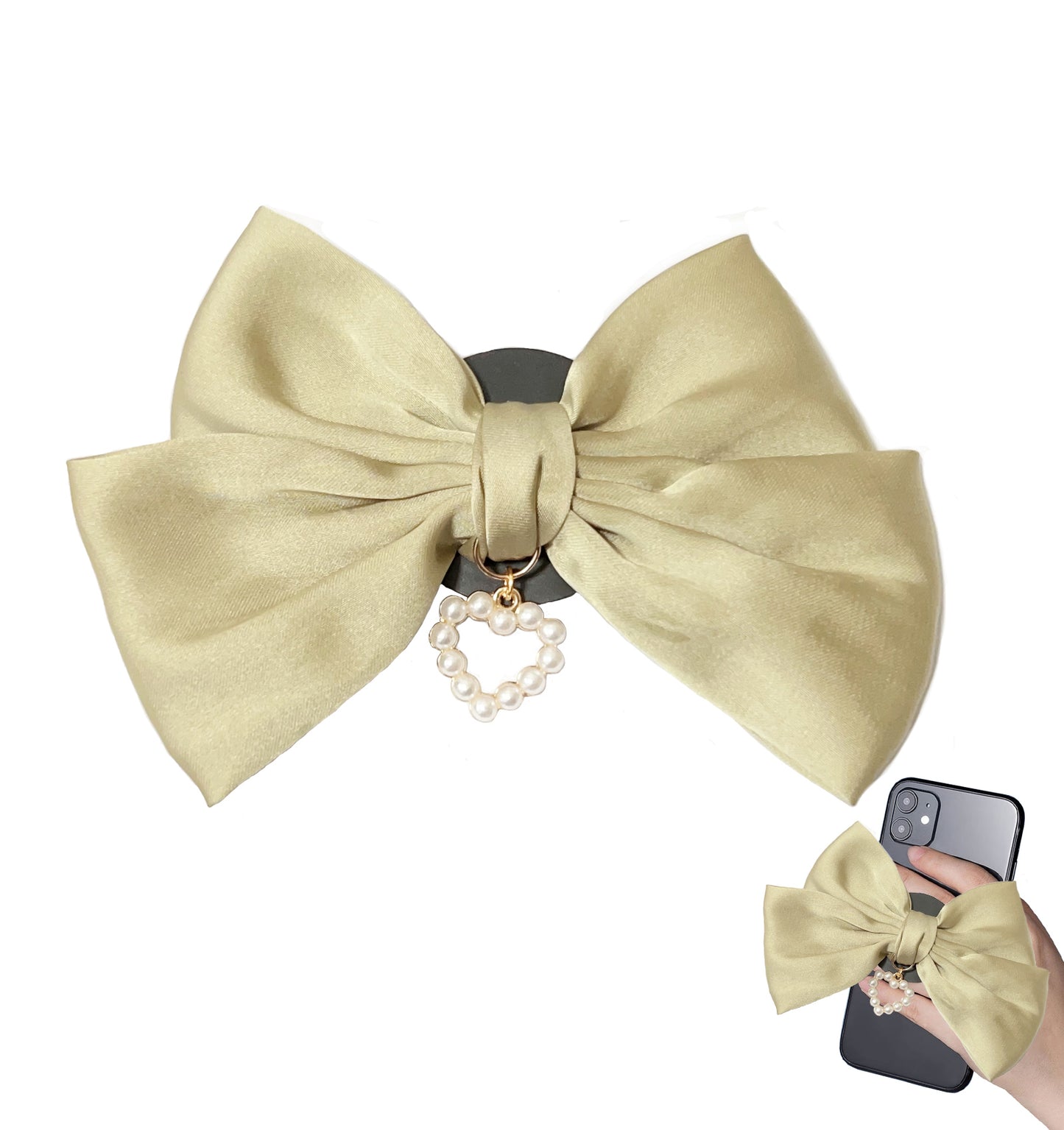 Universal Cute Bow Cellphone Grip Pop Socket for Cell Phone(Black)