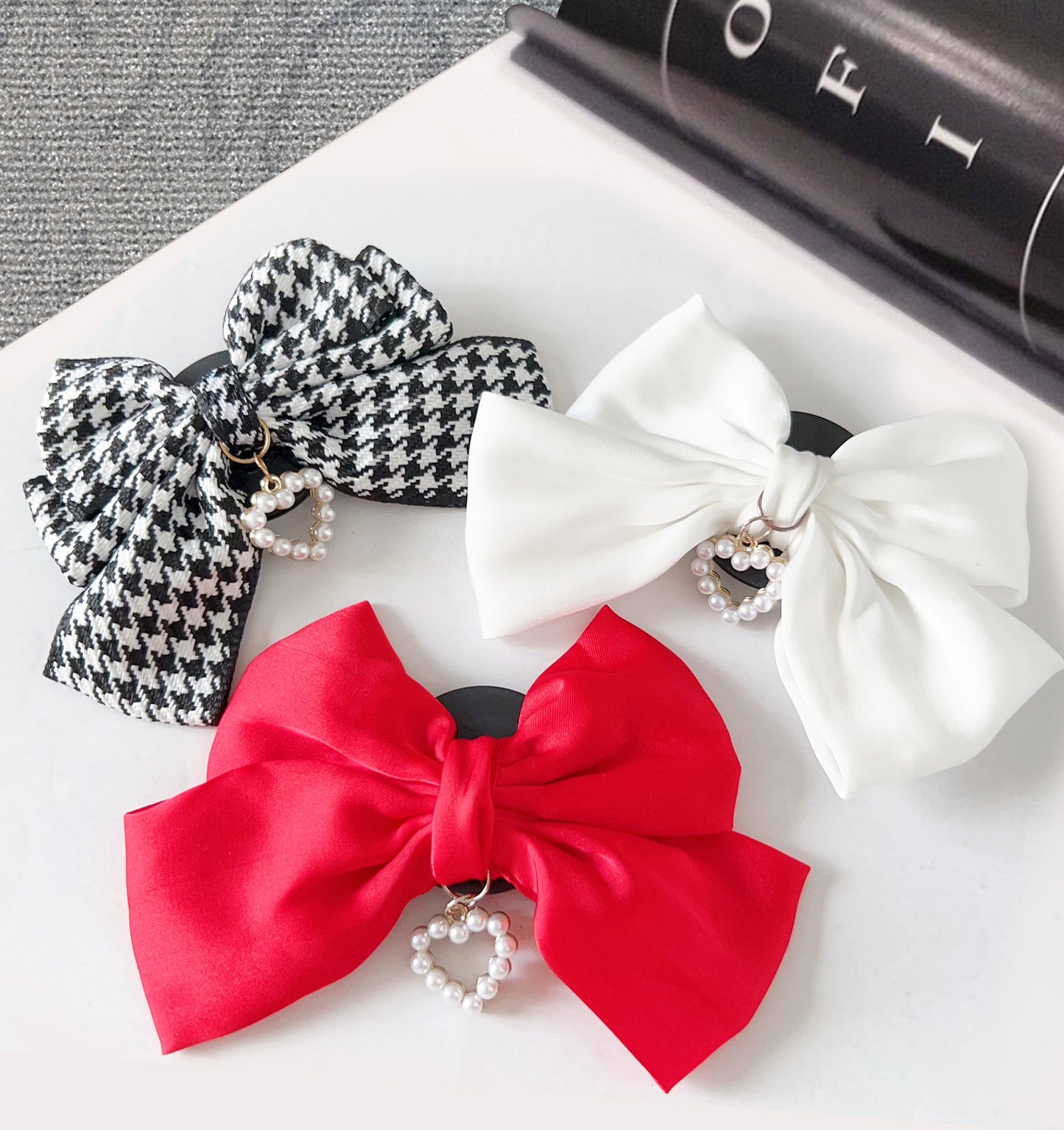 Universal Cute Bow Cellphone Grip Pop Socket for Cell Phone(Black)