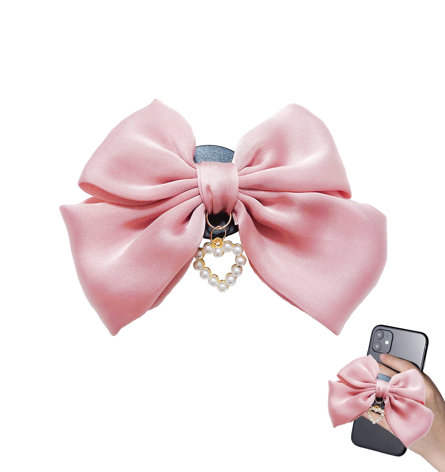 Universal Cute Bow Cellphone Grip Pop Socket for Cell Phone(Black)