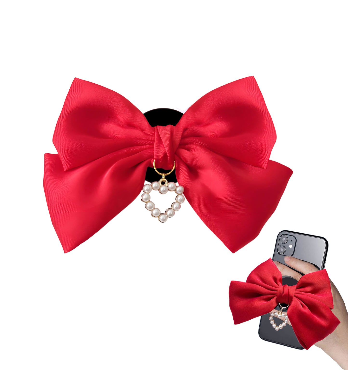 Universal Cute Bow Cellphone Grip Pop Socket for Cell Phone(Black)