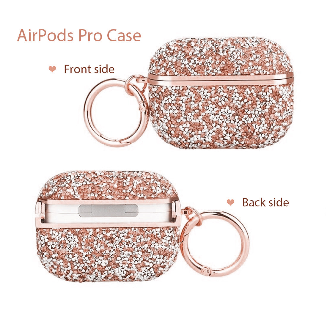 Sparkling Glitter Case for Airpods Series (Rose Gold)