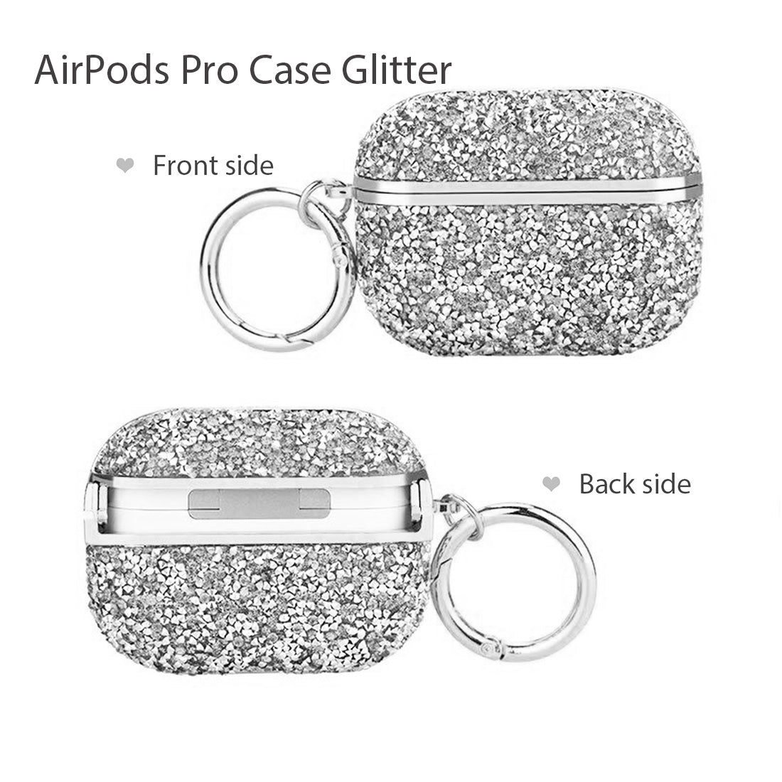 Sparkling Glitter Case for Airpods Series (Silver)