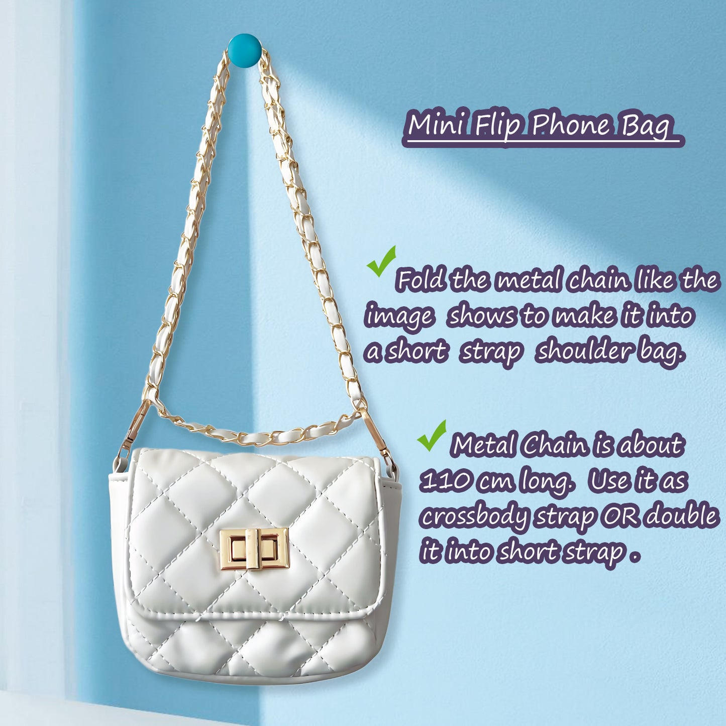 Mini Crossbody Shoulder Bag for Flip Phones
