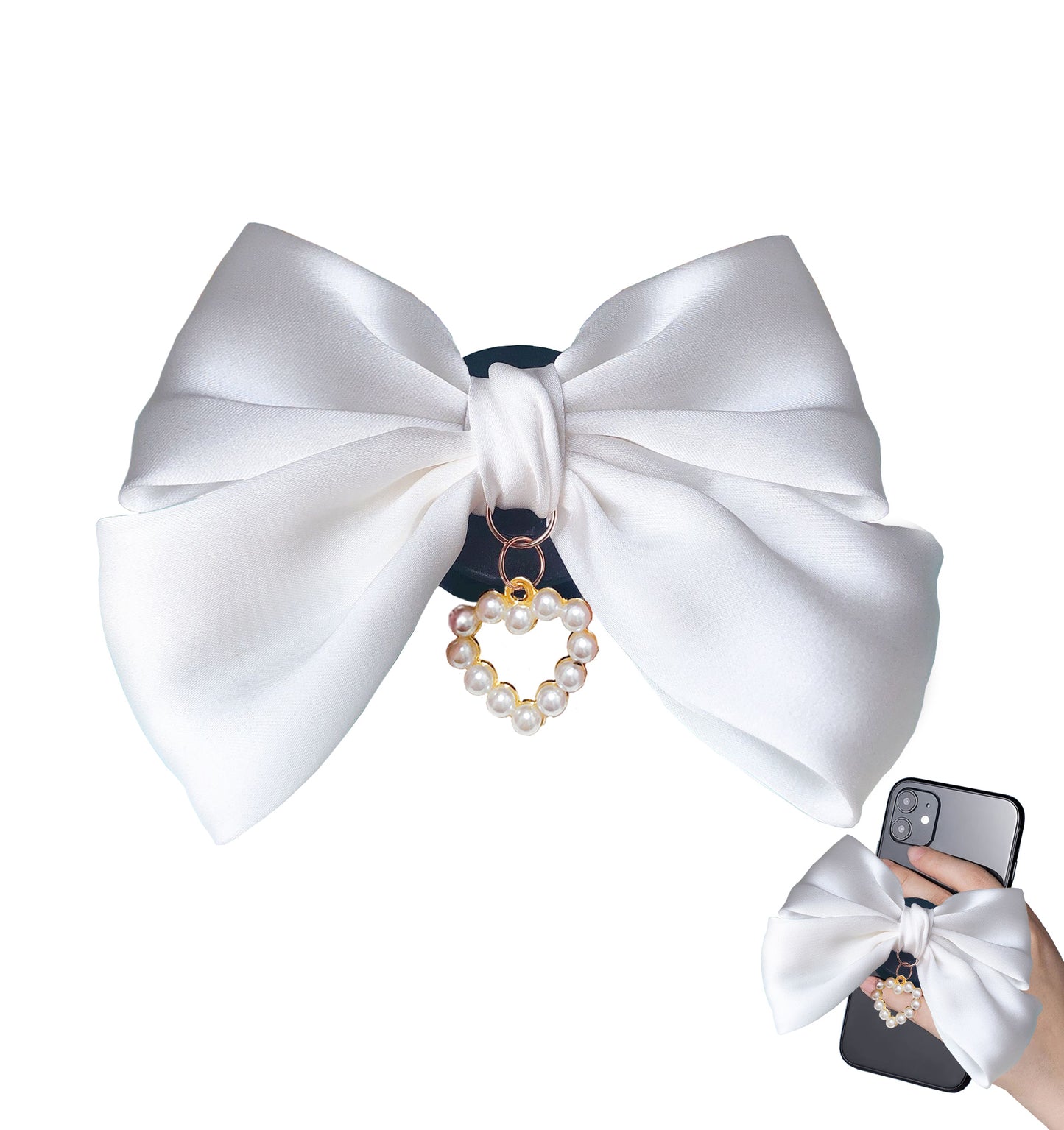 Universal Cute Bow Cellphone Grip Pop Socket for Cell Phone(Black)