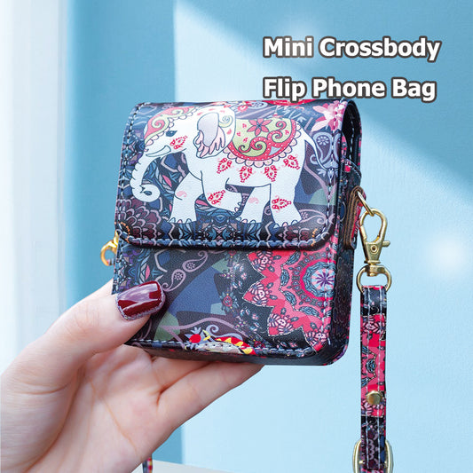 Universal Small Crossbody Bag for Flip Phones Designed for Galaxy Z Flip and Motorola Razr