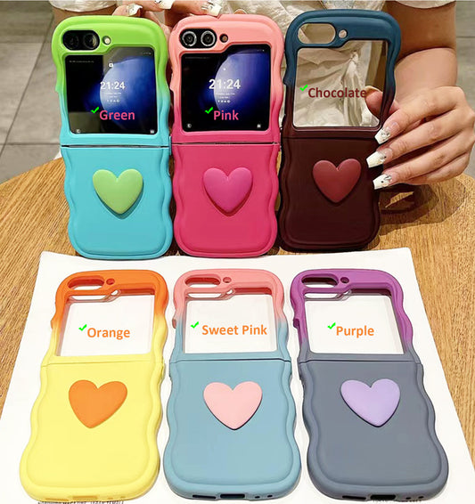 Basic Case for Samsung Galaxy Z Flip 6 2024 with Nice Curve and Love Heart